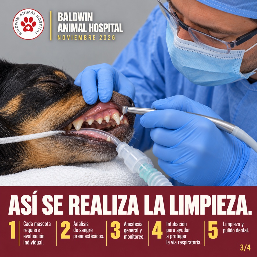 Cómo se realiza la limpieza dental: evaluación individual, análisis preanestésicos, anestesia y monitoreo, intubación y limpieza con pulido.